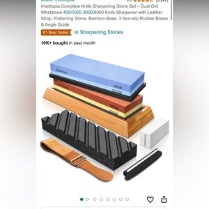 Intelitopia Knife Sharpening Stone Set - Dual Grit